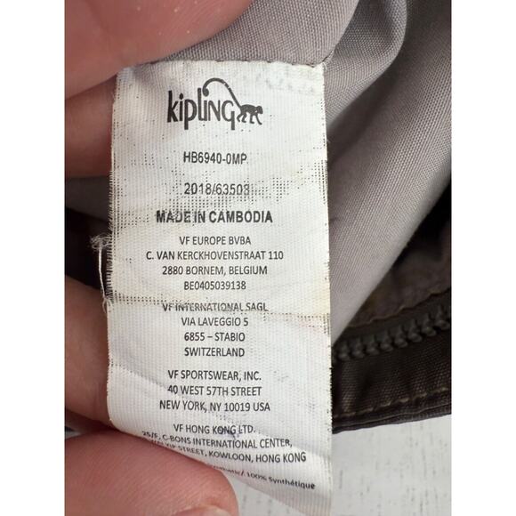 Kipling Elysia Metallic Brown Gold Pewter Bag Crossbody Purse Plush Gorilla - Picture 6 of 11